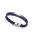 Pulsera de hombre Air de acero y piel lisa azul - 15083P01013