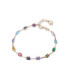 Pulsera cadena Elegant de plata de ley con baño de oro y circonitas cuadradas de colores engarzadas - 1340P100-39