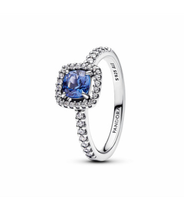 Anillo Halo Azul Cuadrado Brillante Pandora - 193555C01