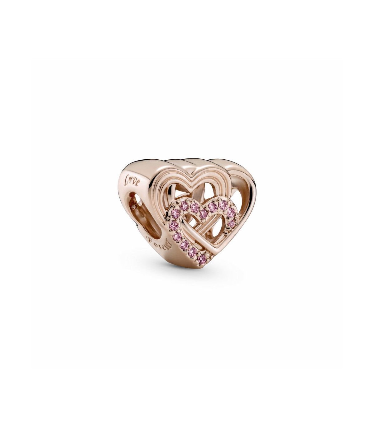 Charm en Pandora Rose Corazones de Amor Entrelazados 789529C01