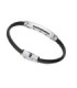 Pulsera Beat de acero y fibra de carbono con piel negra trenzada VICEROY - 14056P01010