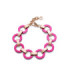 PULSERA DE ACERO IP ROSA CON AROS DE ALUMINIO FUCSIA - 14177P09017